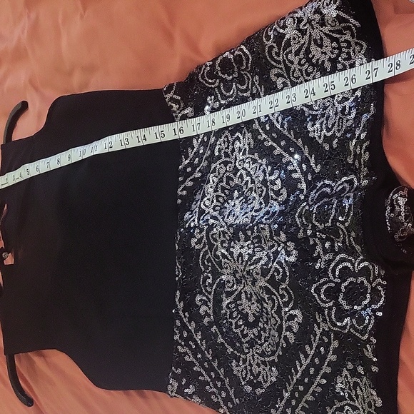 One Clothing Sweetheart Neck Cocktail Romper Evening Shorts Sequin Black - Picture 10 of 12